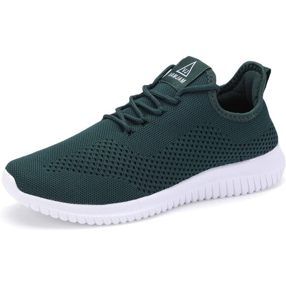 Men's Dark Green Ultra Lightweight Breathable Walking Athletic Fashion Sneakers